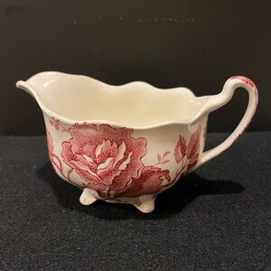 Vintage Johnson Brothers English Chippendale Red Floral Creamer England 1950s